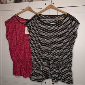 Jessica, Size M, Dark Hot Pink on Black top, Black on White top